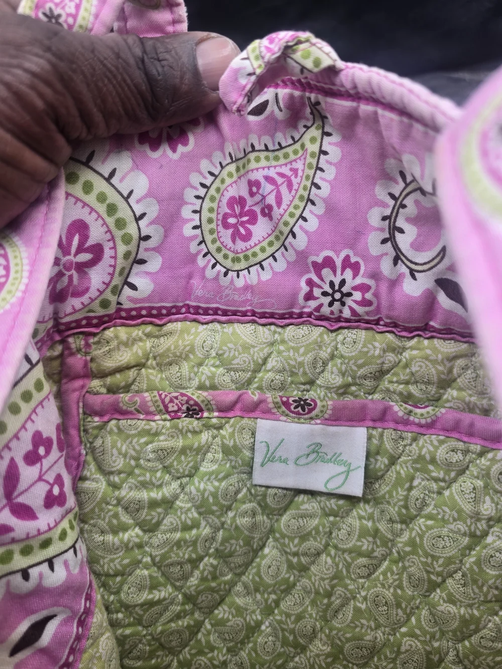 Vera Bradley Pink Paisley Quilted Cosmetic Bag